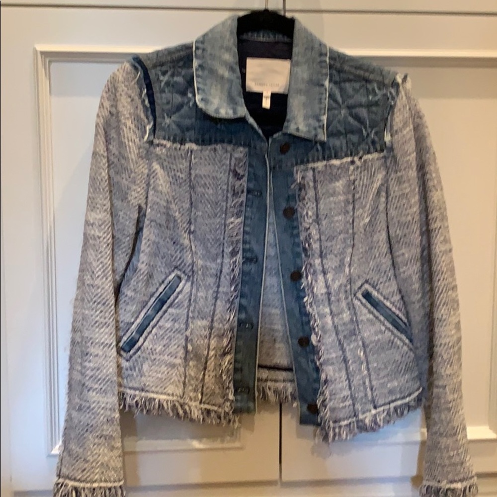 Tweed denim blazer